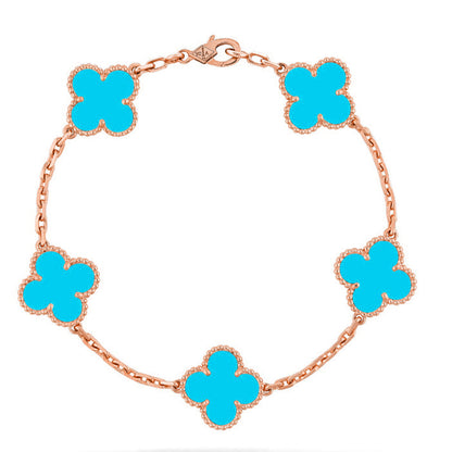 [Lumi Jewellery] CLOVER 5 MOTIF TURQUOISE BRACELET COLLECTION