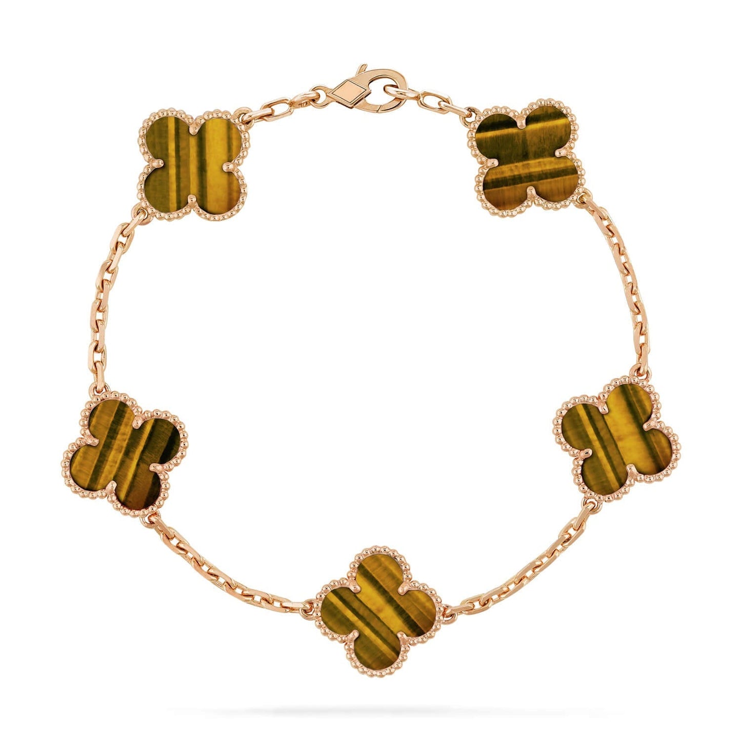 [Lumi Jewellery] CLOVER 5 MOTIFS TIGER EYE BRACELET COLLECTION