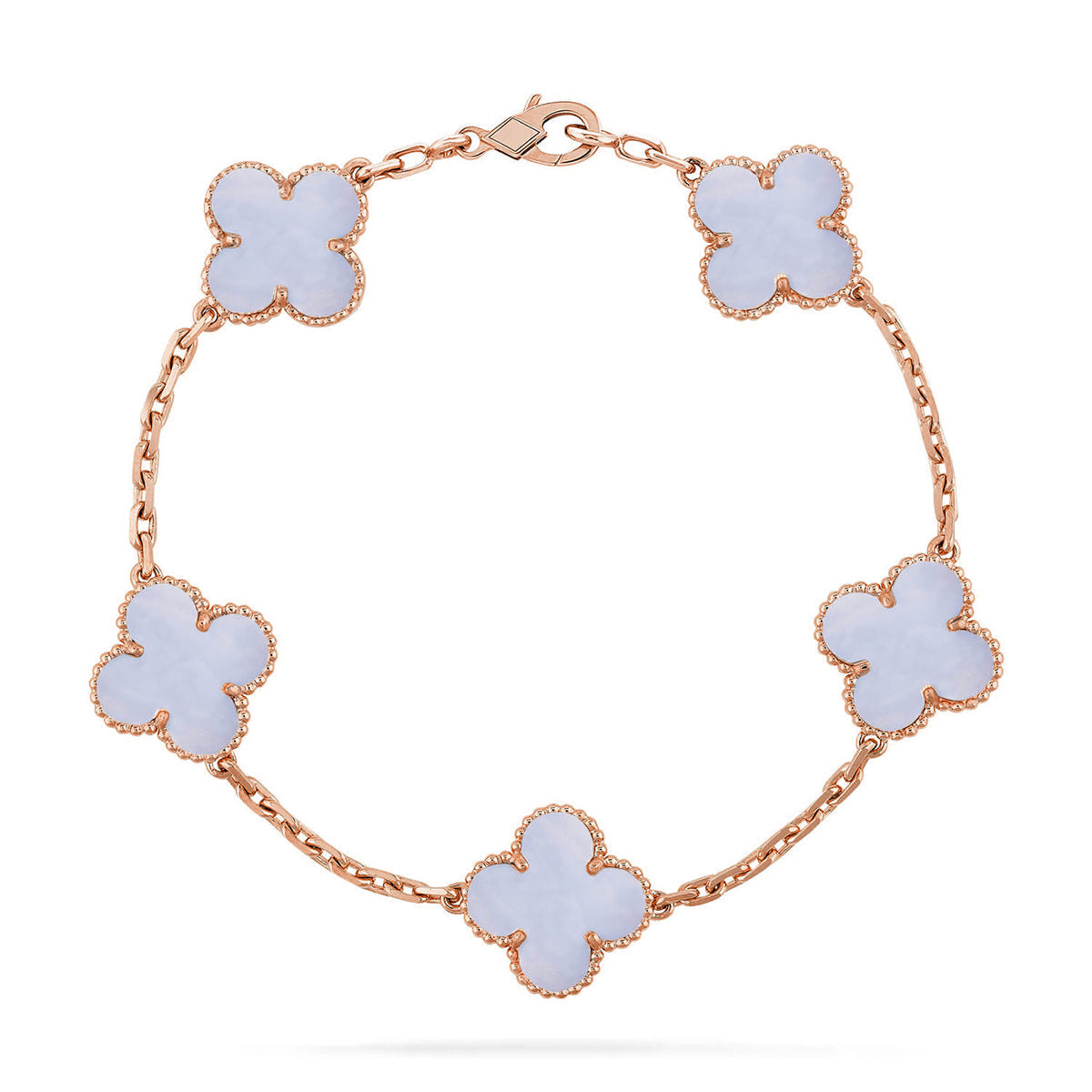 [Lumi Jewellery] CLOVER 5 MOTIF PURPLE CHALCEDONY BRACELET COLLECTION