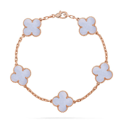 [Lumi Jewellery] CLOVER 5 MOTIF PURPLE CHALCEDONY BRACELET COLLECTION