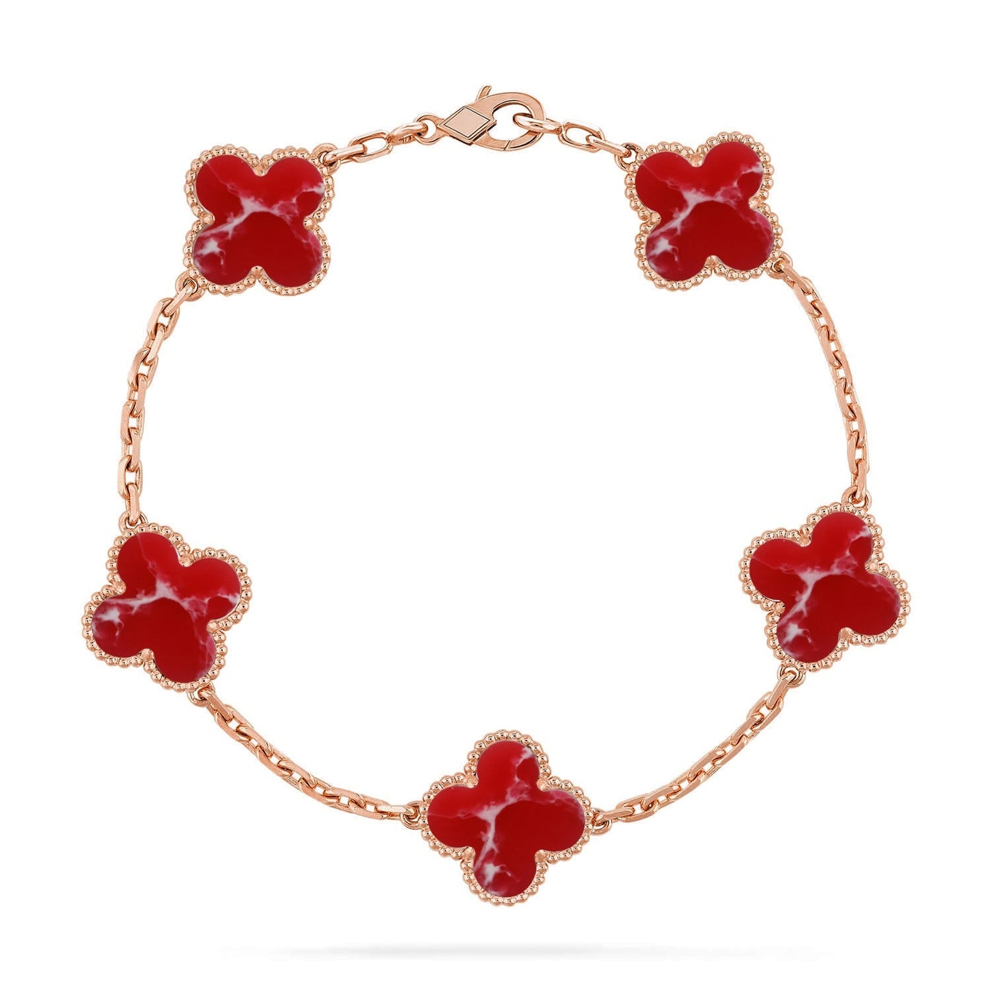 [Lumi Jewellery]CLOVER 5 MOTIF RED PATTERN BRACELET COLLECTION