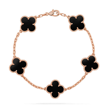 [Lumi Jewellery] CLOVER 5 MOTIF ONYXS BRACELET COLLECTION