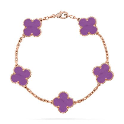 [Lumi Jewellery] CLOVER 5 MOTIF VIOLET BRACELET COLLECTION