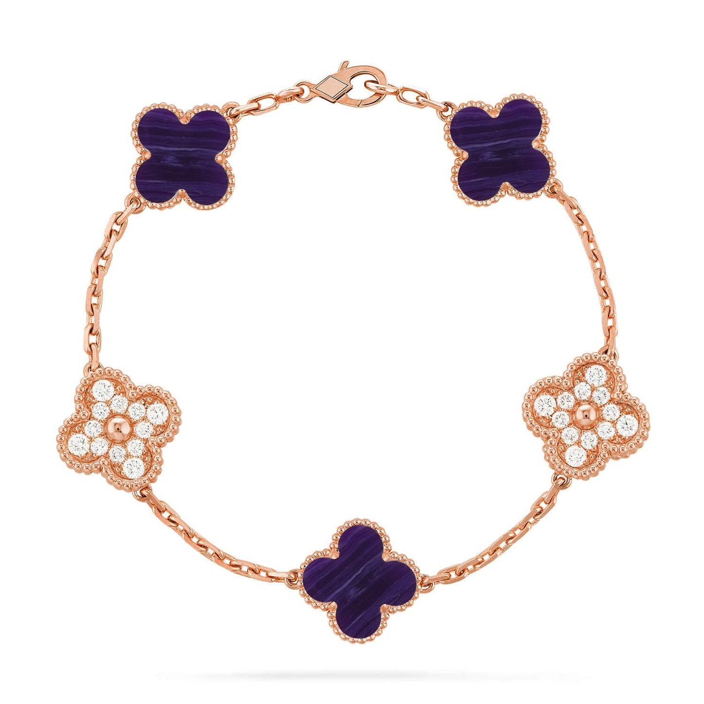 [Lumi Jewellery]CLOVER 5 MOTIF PURPLE STRIPES BRACELET COLLECTION