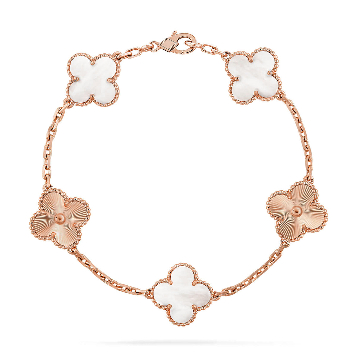 [Lumi Jewellery]CLOVER WHITE PEARL MOP 5 MOTIF BRACELET COLLECTION
