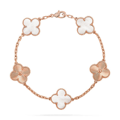 [Lumi Jewellery]CLOVER WHITE PEARL MOP 5 MOTIF BRACELET COLLECTION