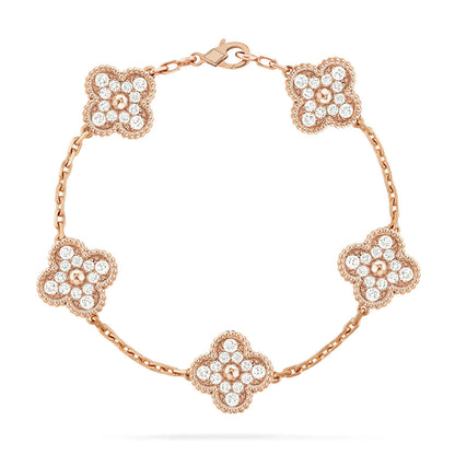 [Lumi Jewellery] CLOVER 5 MOTIF FULL DIAMOND BRACELET COLLECTION