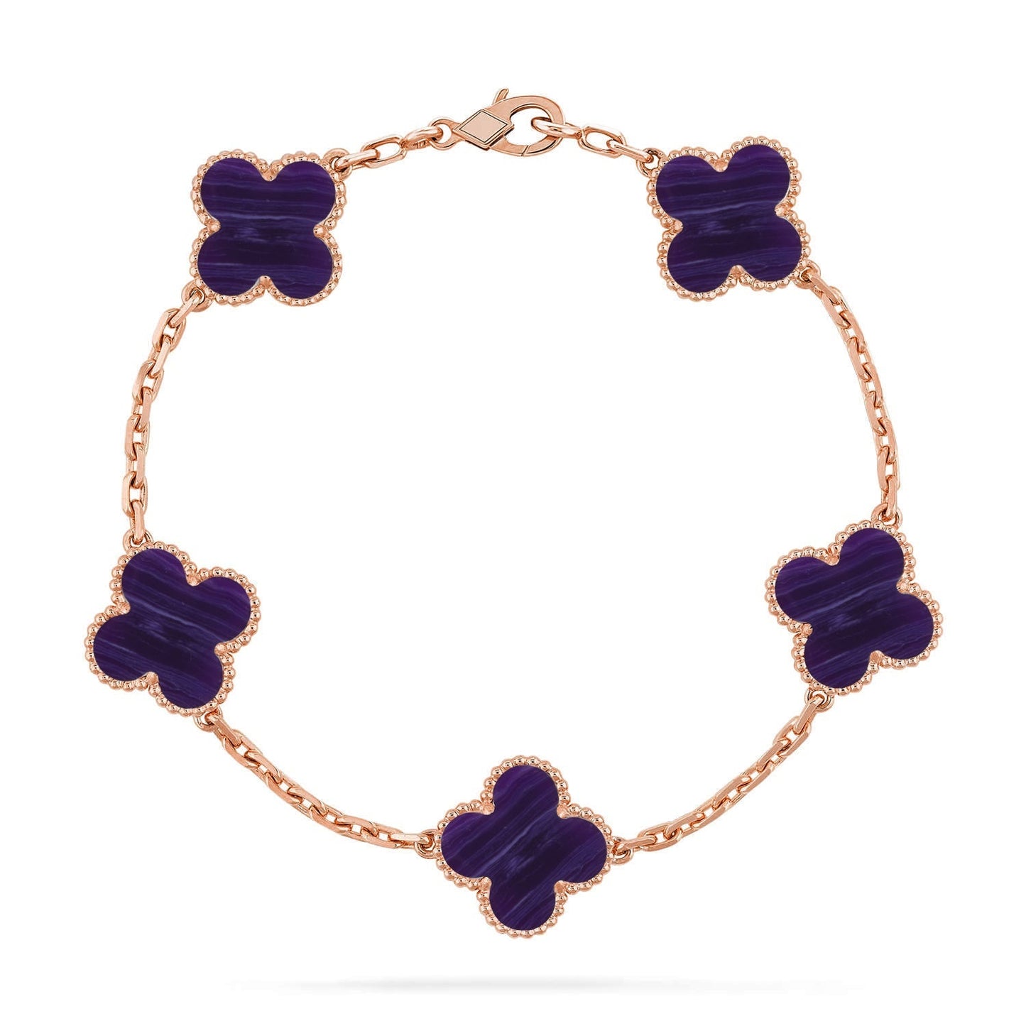 [Lumi Jewellery]CLOVER 5 MOTIF PURPLE STRIPES BRACELET COLLECTION