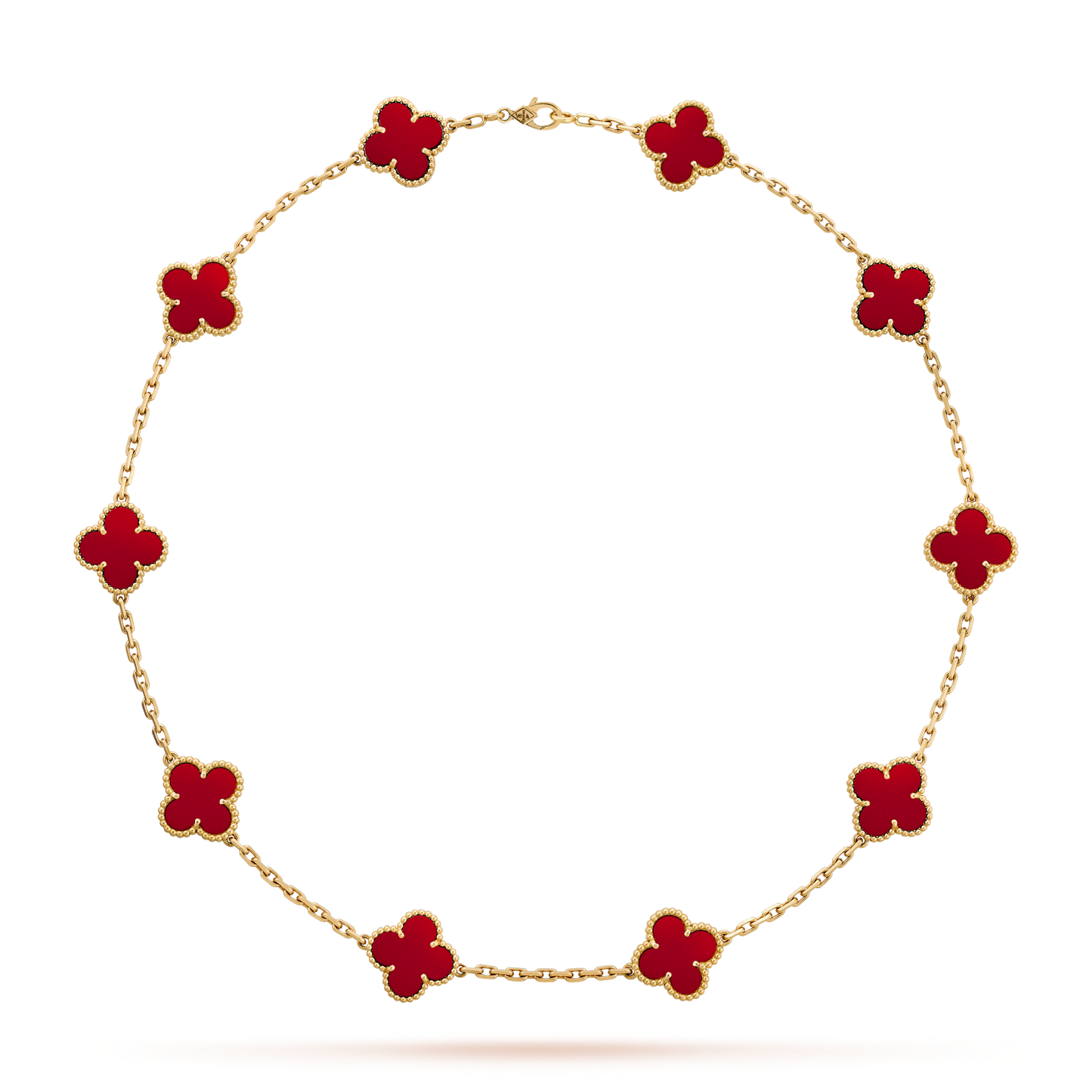 [Lumi Jewellery]CLOVER 10 MOTIFS CARNELIAN NECKLACE