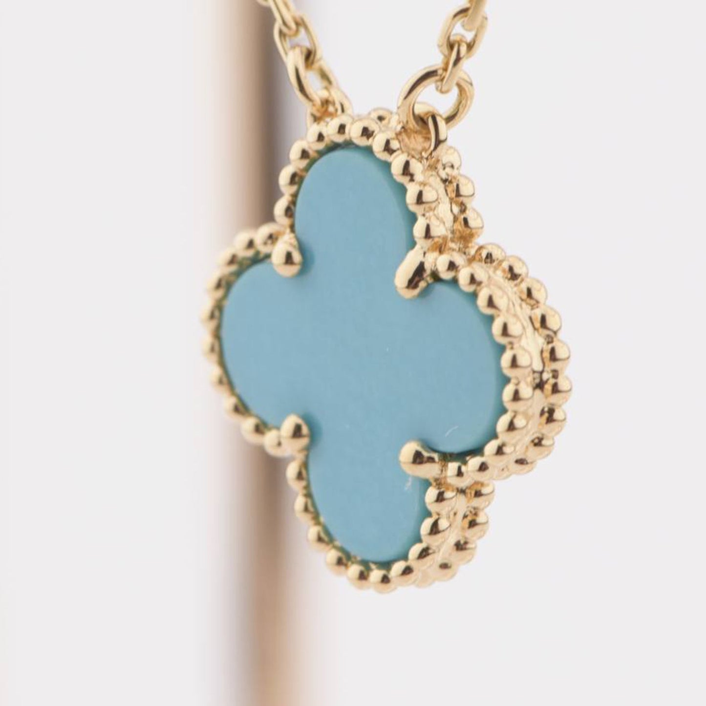 [Lumi Jewellery]CLOVER 15MM VINTAGE TURQUOISE NECKLACE