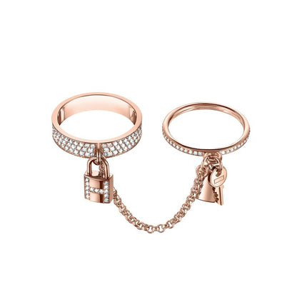 [Lumi Jewellery]HM KELLY CLOCHETTE DOUBLE RING IN  WITH DIAMONDS