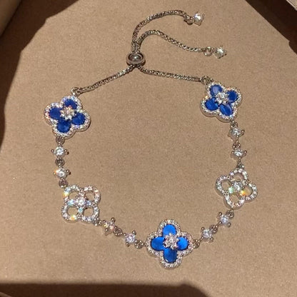 [Lumi Jewellery]CLOVER 5 MOTIF PINK BLUE RED WHITE BRACELET