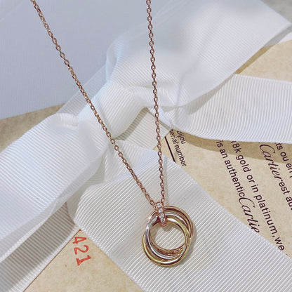 [Lumi Jewellery]TRINITY NECKLACE GOLD  DIAMONDS