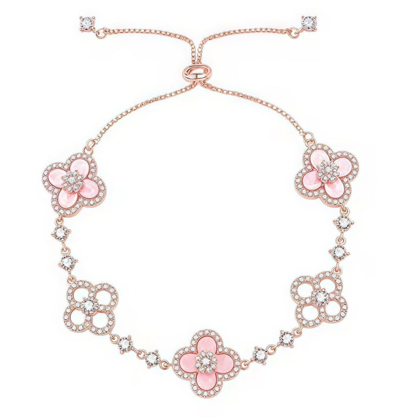 [Lumi Jewellery]CLOVER 5 MOTIF PINK BLUE RED WHITE BRACELET