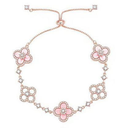 [Lumi Jewellery]CLOVER 5 MOTIF PINK BLUE RED WHITE BRACELET