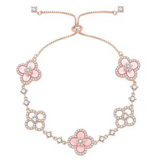 [Lumi Jewellery]CLOVER 5 MOTIF PINK BLUE RED WHITE BRACELET