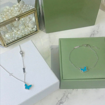 [Lumi Jewellery]BUTTERFLY TURQUOISE BUTTERFLY BRACELET SILVER