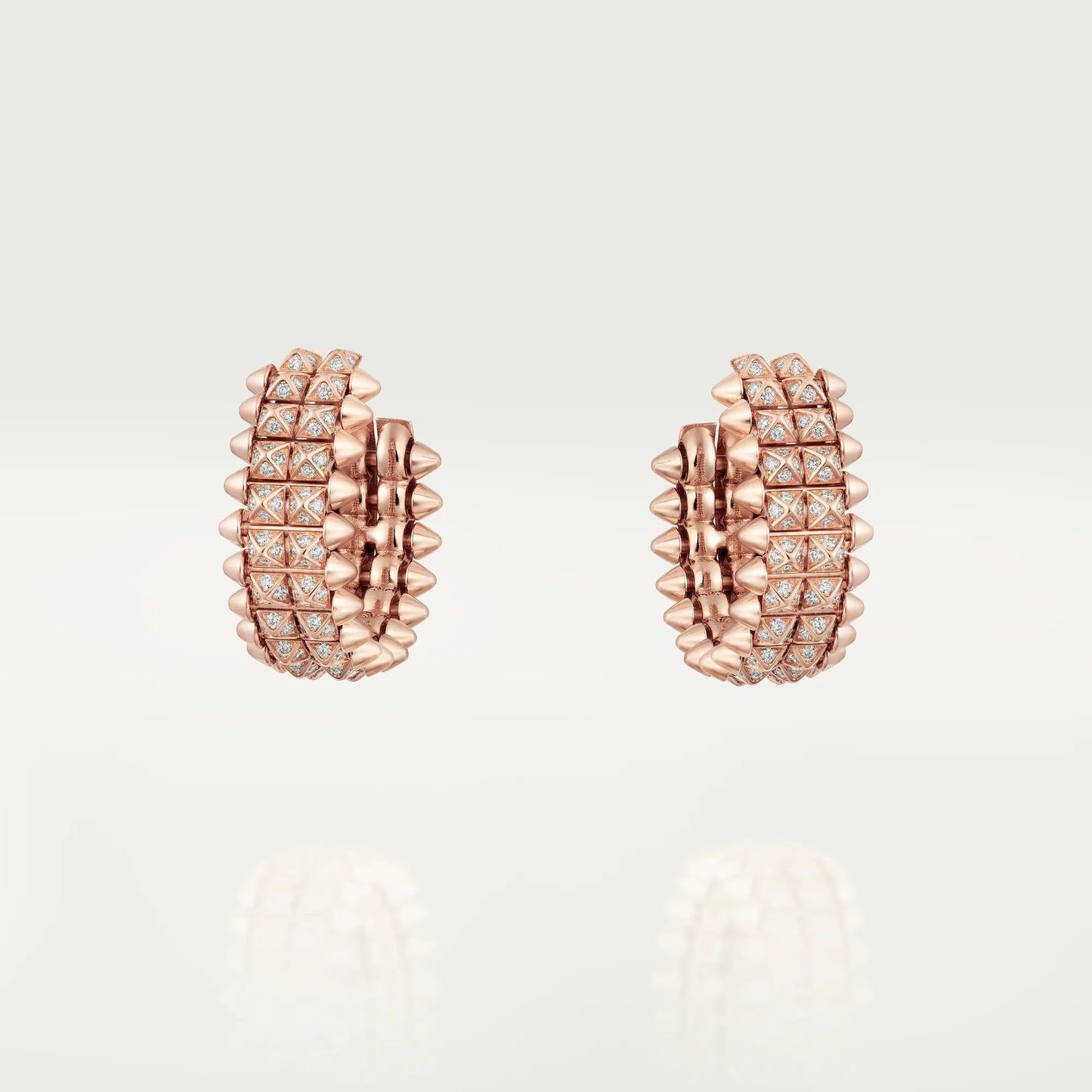 [Lumi Jewelery]CLASH 9.2MM FULL DIAMOND DOUBLE ROW EARRINGS
