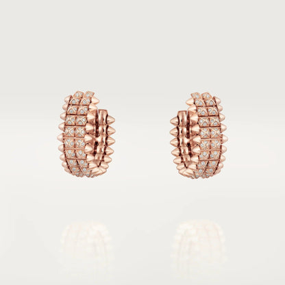 [Lumi Jewelery]CLASH 9.2MM FULL DIAMOND DOUBLE ROW EARRINGS