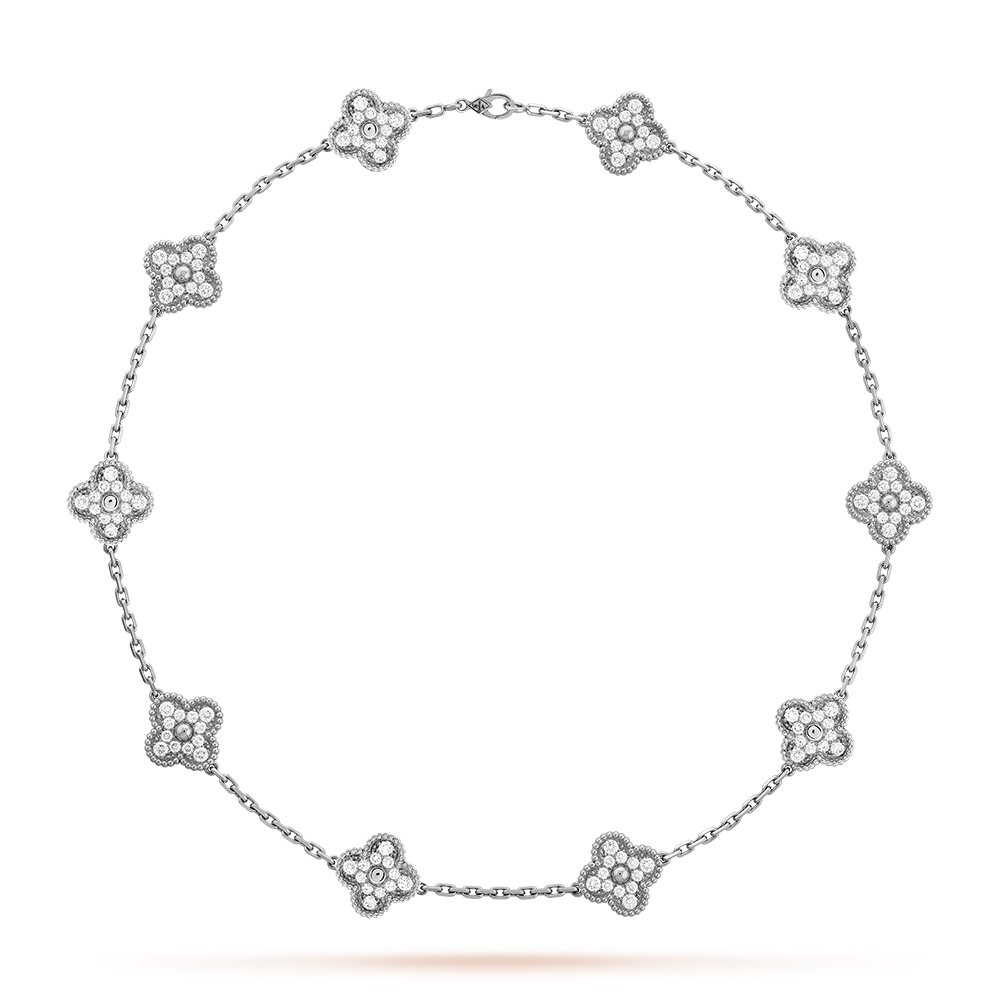 [Lumi Jewellery]CLOVER 10 MOTIFS DIAMOND NECKLACE