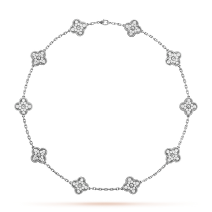 [Lumi Jewellery]CLOVER 10 MOTIFS DIAMOND NECKLACE