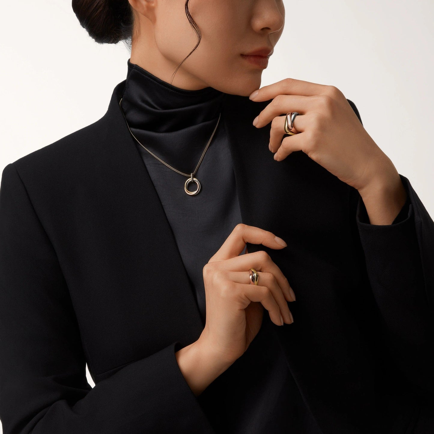 [Lumi Jewelery]TRINITY MEDIUM  DIAMONDS NECKLACE