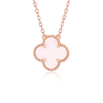[Lumi Jewellery]CLOVER 15MM PINK MOTHER-OF-PEARL SINGLE FLOWER NECKLACE