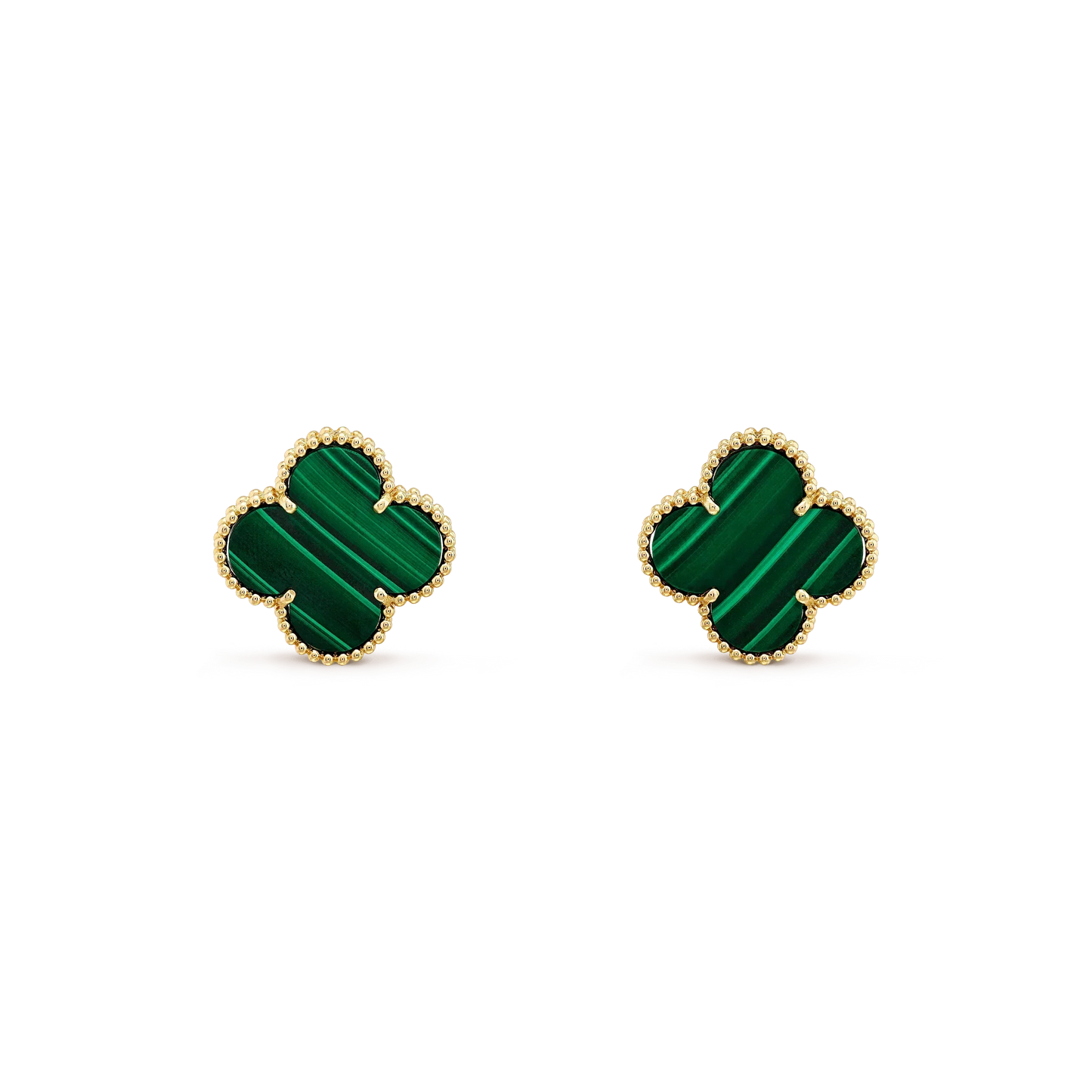 [Lumi Jewellery]CLOVER MINI 9.5MM MALACHITE  EARRINGS