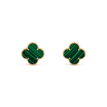 [Lumi Jewellery]CLOVER MINI 9.5MM MALACHITE  EARRINGS
