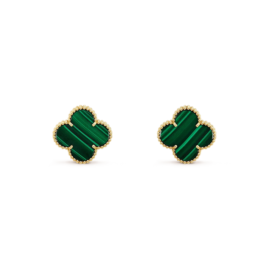 [Lumi Jewellery]CLOVER MINI 9.5MM MALACHITE  EARRINGS