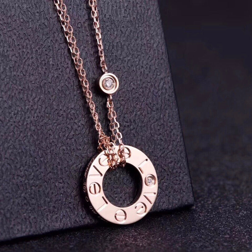 [Lumi Jewellery]LOVE NECKLACE 16MM 2 DIAMONDS