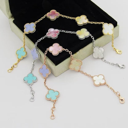 [Lumi Jewellery]Four‑Leaf Clover Summer Colorful Dopamine Bracelet