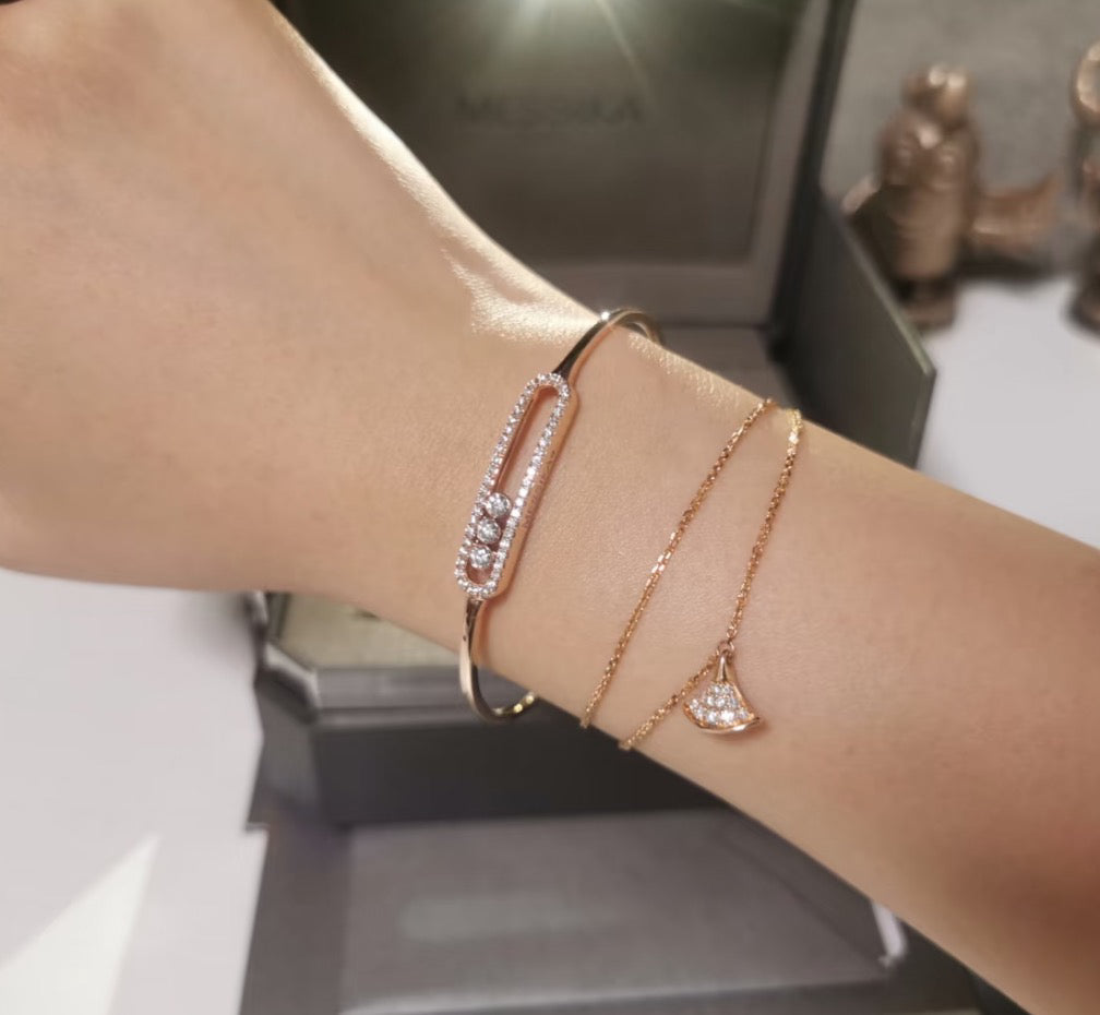 [Lumi]Move Pav茅 Diamond Bangle Bracelet M