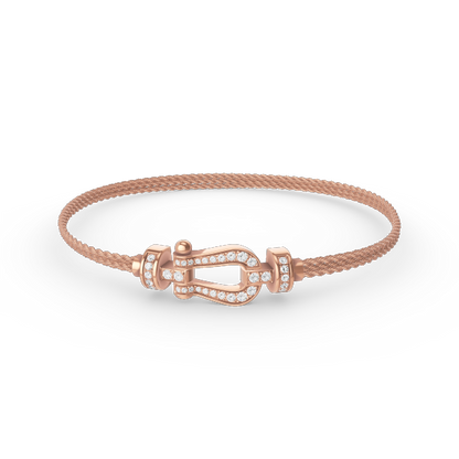[Lumi Jewellery]FORCE SMALL HORSESHOE  DIAMOND CHAIN ROPE BRACELET