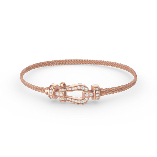 [Lumi Jewellery]FORCE SMALL HORSESHOE  DIAMOND CHAIN ROPE BRACELET