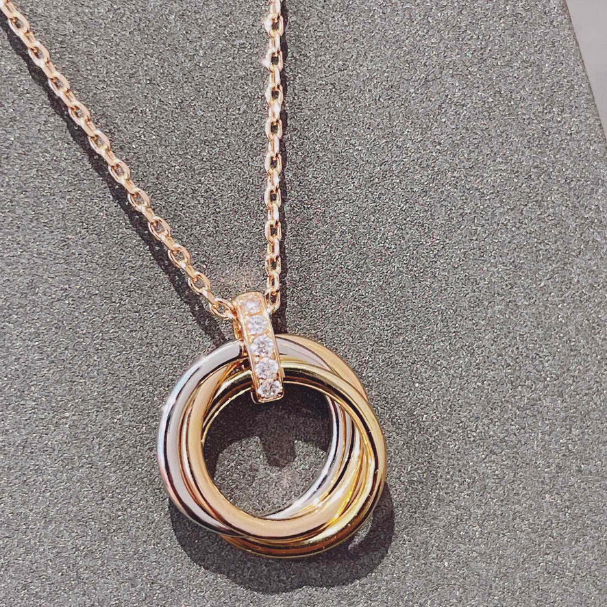 [Lumi Jewellery]TRINITY NECKLACE GOLD  DIAMONDS