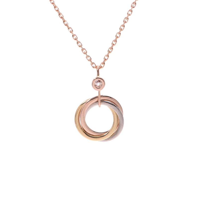 [Lumi Jewellery]TRINITY SILVER GOLD PINK GOLD NECKLACE