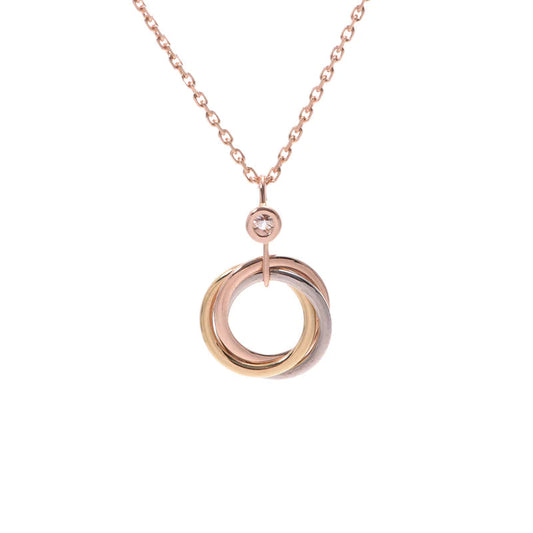 [Lumi Jewellery]TRINITY SILVER GOLD PINK GOLD NECKLACE