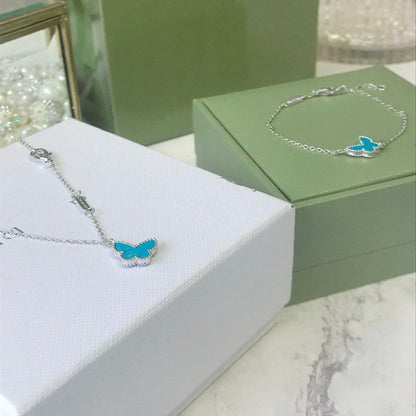 [Lumi Jewellery]BUTTERFLY TURQUOISE BUTTERFLY BRACELET SILVER
