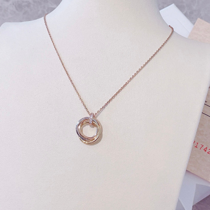 [Lumi Jewellery]TRINITY NECKLACE GOLD  DIAMONDS