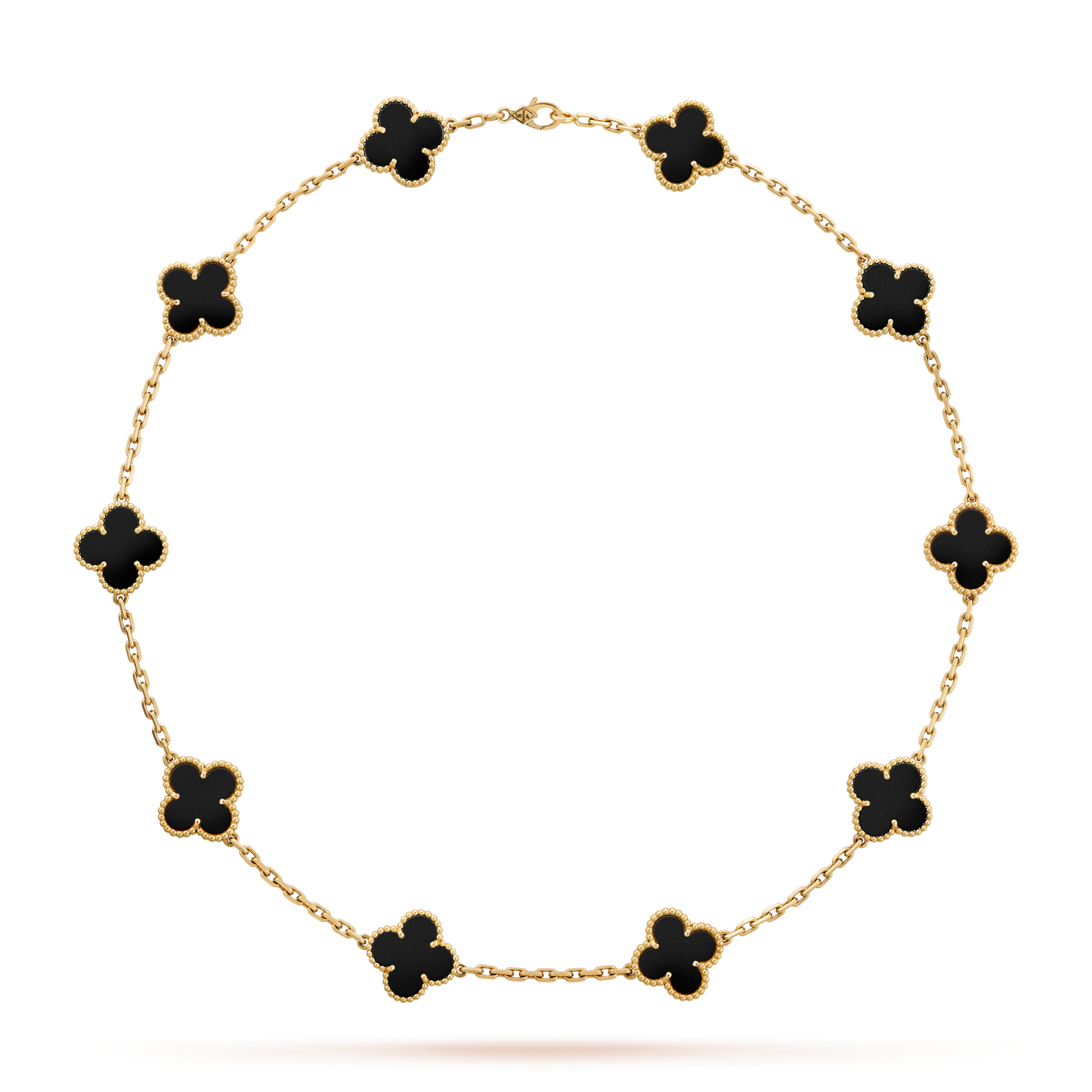 [Lumi Jewellery]CLOVER 10 MOTIFS ONYX NECKLACE