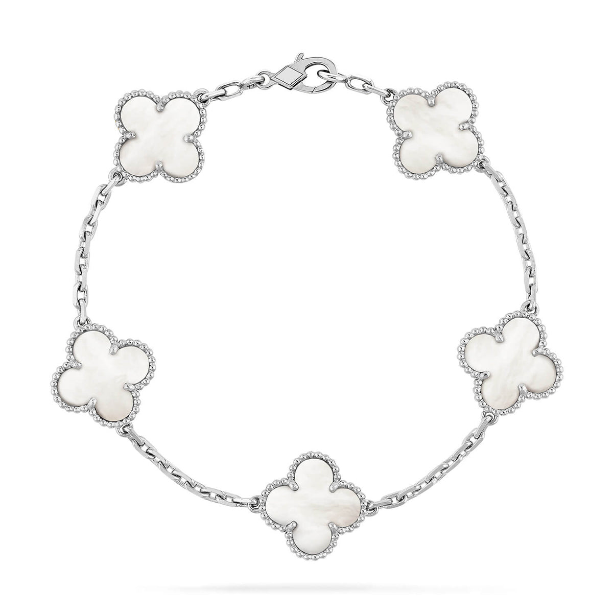 [Lumi Jewellery]CLOVER WHITE PEARL MOP 5 MOTIF BRACELET COLLECTION