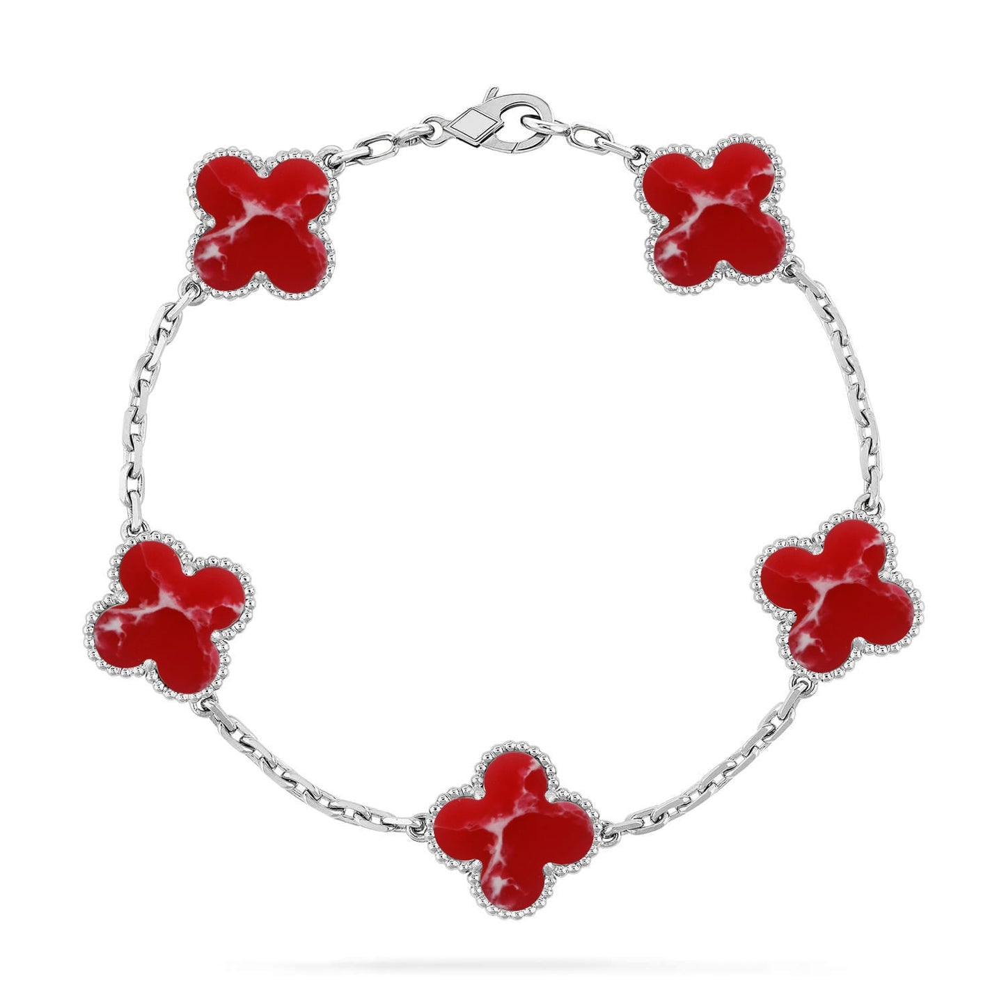 [Lumi Jewellery]CLOVER 5 MOTIF RED PATTERN BRACELET COLLECTION