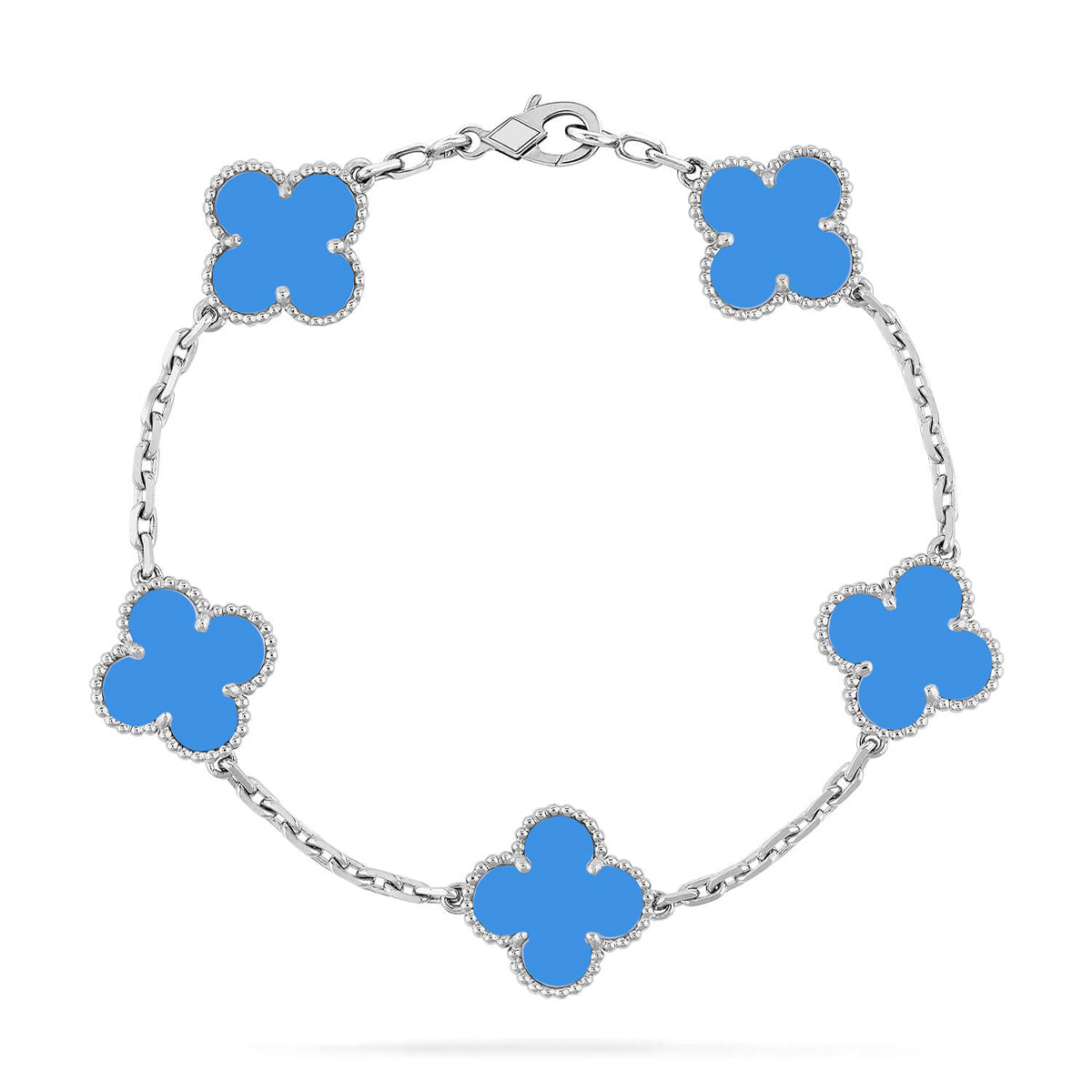 [Lumi Jewellery] CLOVER 5 MOTIF BLUE AGATE BRACELET COLLECTION