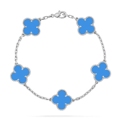 [Lumi Jewellery] CLOVER 5 MOTIF BLUE AGATE BRACELET COLLECTION
