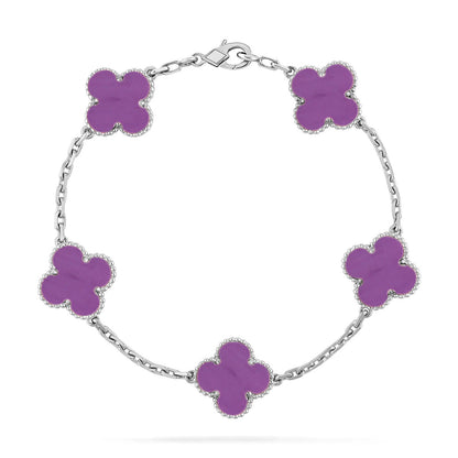 [Lumi Jewellery] CLOVER 5 MOTIF VIOLET BRACELET COLLECTION