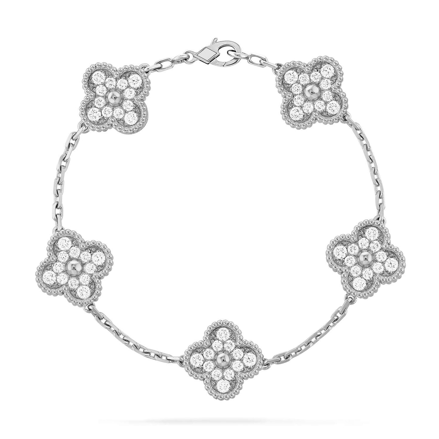 [Lumi Jewellery] CLOVER 5 MOTIF FULL DIAMOND BRACELET COLLECTION