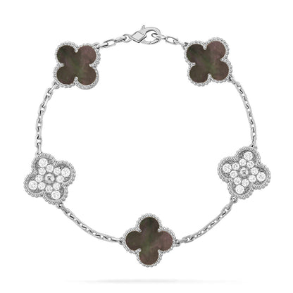 [Lumi Jewellery] CLOVER 5 MOTIF GRAY MOP BRACELET COLLECTION