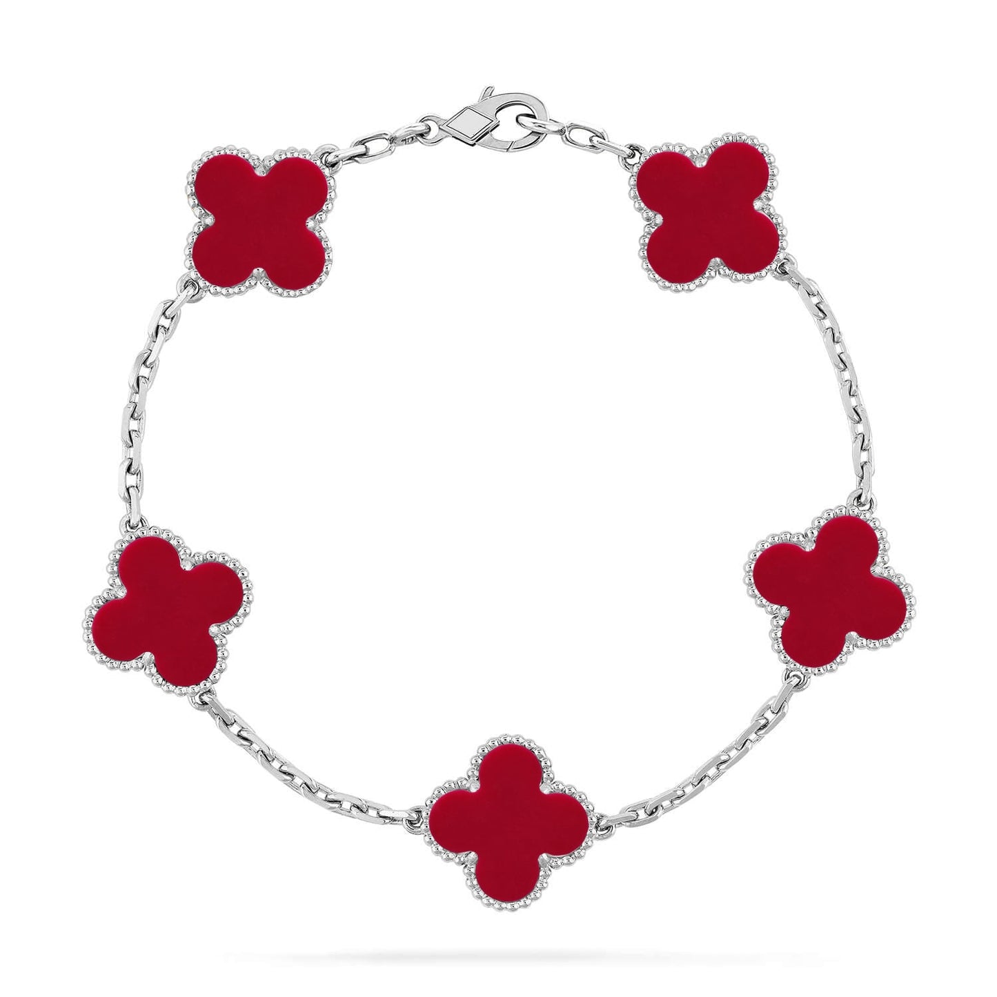 [Lumi Jewellery] CLOVER 5 MOTIF RED CORNELIAN BRACELET COLLECTION