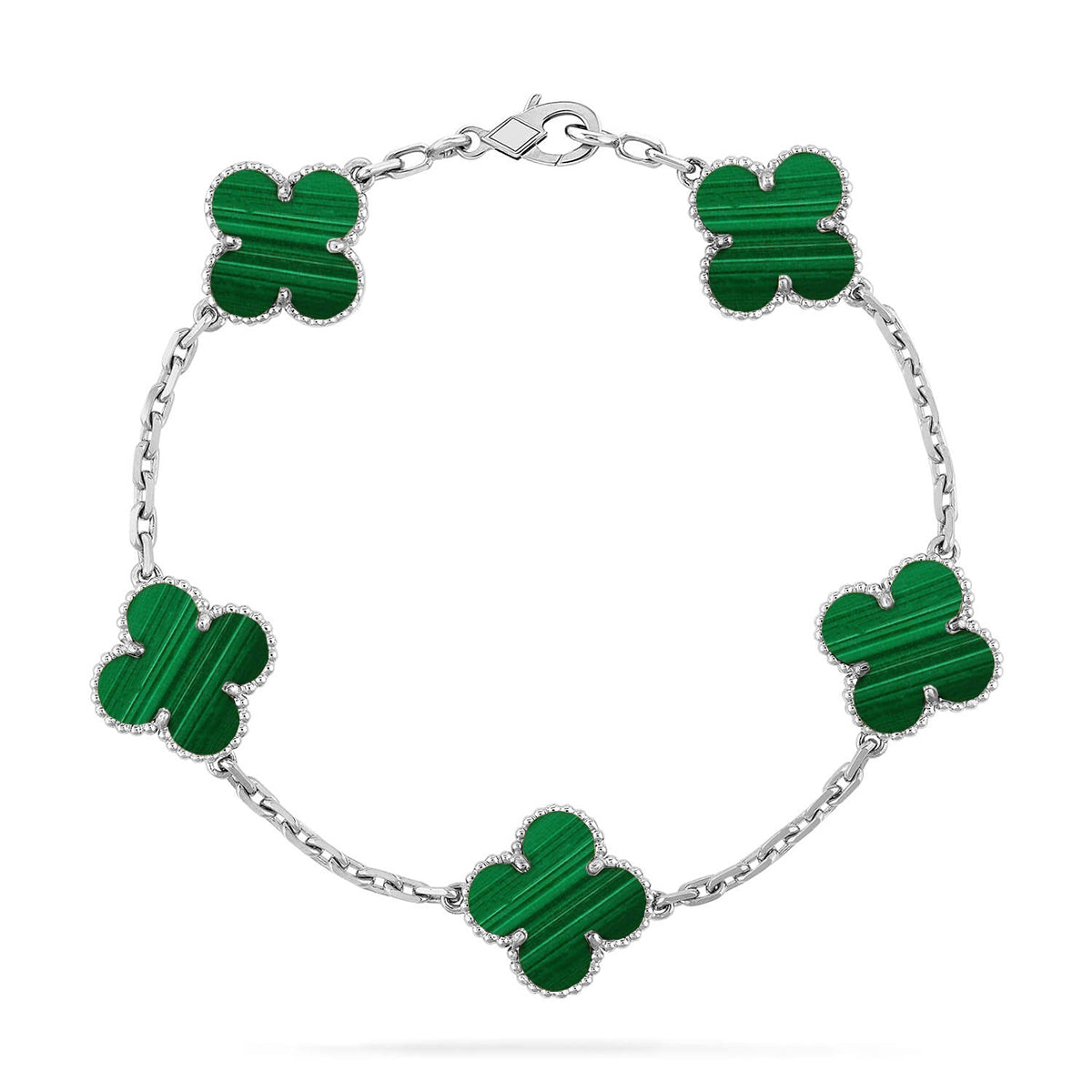 [Lumi Jewellery] CLOVER 5 MOTIF MALACHITE BRACELET COLLECTION